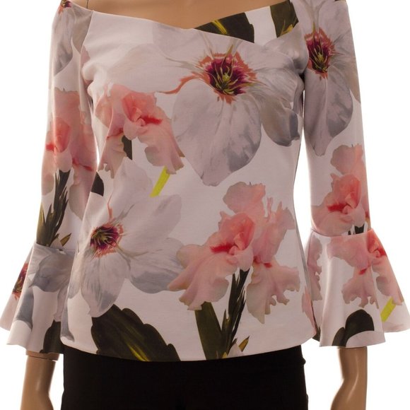 TED BAKER Bloom Bell Sleeved Top Size 6 - Picture 8 of 13